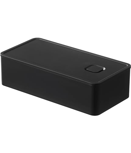 山崎実業(Yamazaki) バルブ付き 密閉 ランチボックス ワイド ブラック 約18.4X9.2X5cm タワー tower お弁当箱 500ml 食洗器・電子レンジ 対応 5472 1枚目 画像