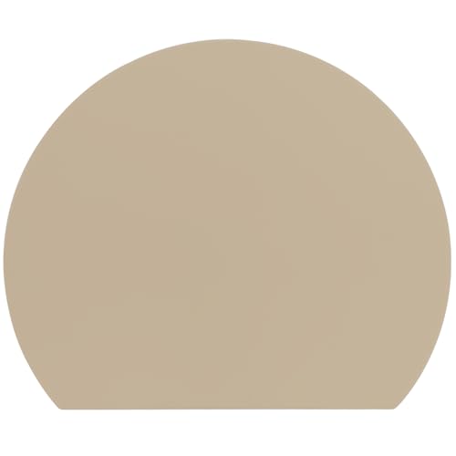 MUAMUA まな板 コーヒー色 エラストマー 食洗機対応 滑らない 丸い まな板 ゴム 高級耐熱 軽い まないた 抗菌 両面使える カッティングボード かまぼこ型 D型 約35×29cm 1枚目 画像