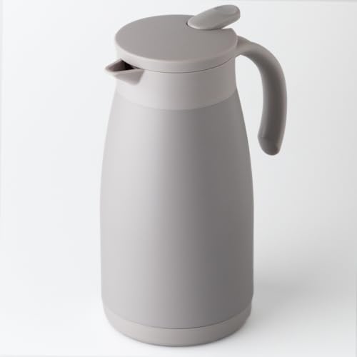 アトラス 保冷ポット 保温ポット 1L 軽量スリム 節電 省エネ 卓上ポット ステンレスポット 魔法瓶 保温 保冷 真空断熱二重構造 洗いやすい ワンタッチレバー 広口 グレー 白湯 ATP-1100GY 1枚目 画像