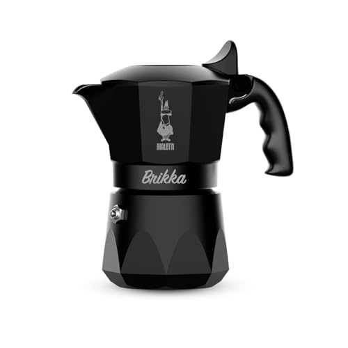 【日本限定色】BIALETTI(ビアレッティ) ブリッカ ブラック 2カップ 直火式 (コーヒーメーカー エスプレッソメーカー マキネッタ) 1枚目 画像