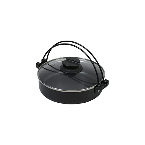 パール金属 鍋 すきやき鍋 16cm ガラス蓋付 ふっ素加工 IH対応 一人用 おうち御膳 HB-6602 1枚目 画像