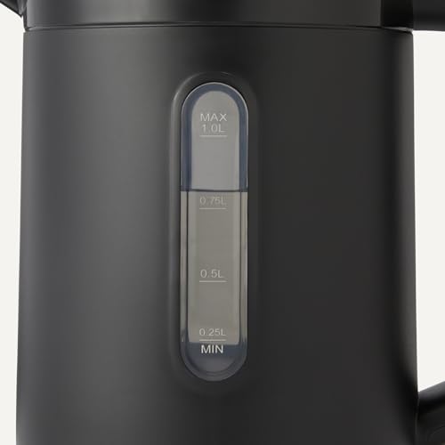 Amazonベーシック 電気ケトル 1.0L ふた取り外し可能 転倒お湯もれロック 空焚き防止機能付き 1250W 電気ポット 湯沸かし ブラック 中間 画像