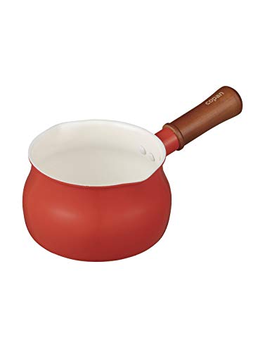 シービージャパン ミルクパン 13cm レッド IH対応 片手鍋 セラミック 塗装加工 copan 1枚目 画像