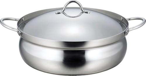 下村企販 卓上鍋 26cm 三層鋼 【日本製】 IH・ガス火対応 食洗機対応 3~4人用 割れにくい 軽量 熱伝導率がいい アルミ芯 ステンレス フタ付き 土鍋 燕三条 45891 1枚目 画像