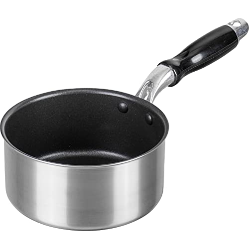 和平フレイズ 小さい ふっ素 樹脂 加工 ミルクパン 14cm お弁当 朝食 片手鍋 IH・ガス対応 ジャストパンNEO RB-2311 シルバー 1枚目 画像