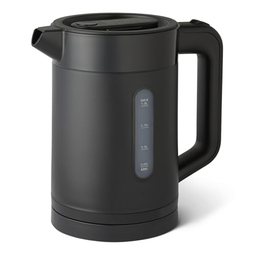 Amazonベーシック 電気ケトル 1.0L ふた取り外し可能 転倒お湯もれロック 空焚き防止機能付き 1250W 電気ポット 湯沸かし ブラック 1枚目 画像