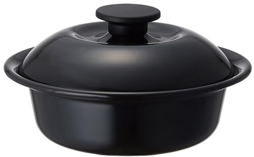 野田琺瑯(Nodahoro) 耐熱鍋 ホーロー ガス火/IH対応 小 一人鍋 ラーメン うどん 日本製 個々鍋 ココナベ 渋黒 KO-19BK 1枚目 画像