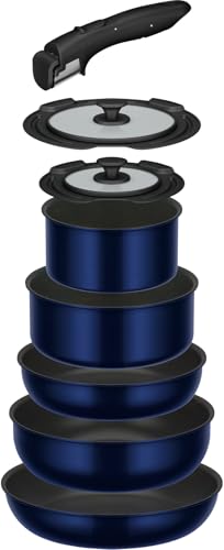 サーモス デュラブルシリーズ 取っ手のとれるフライパン8点セットEA ガス火対応 ディープブルー フライパン・鍋は食洗機対応 KSE-8A DPBL 1枚目 画像