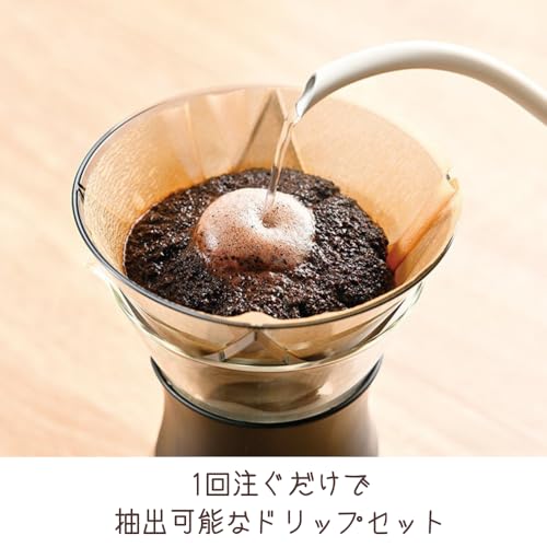 HARIO(ハリオ) お手軽コーヒーポット 1st ドリッパー サーバー セット ハンドドリップ 初心者 ブラック OCP-40-B 中間 画像