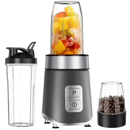 Angashion ジューサー ミキサー 氷も砕ける スムージー 野菜 果物ジュース コーヒーミル 離乳食用 400Wハイパワー 600ml大容量 栄養補充 一台多役 お手入れが簡単 持ち運び 安全機能 学校 アウトドア 旅行 出張 オフィス 1枚目 画像