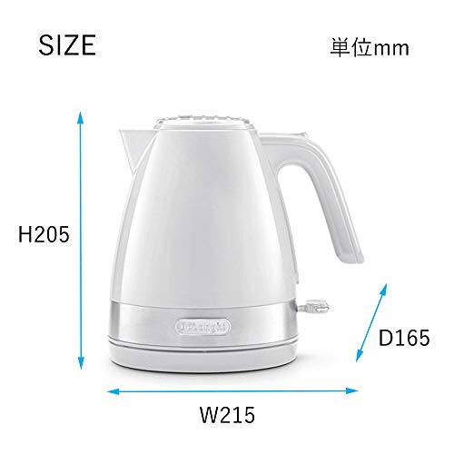 DeLonghi(デロンギ) De'Longhi電気ケトル アクティブ シリーズ KBLA1200J-W イタリアンデザイン 1.0L ワンプッシュオープン 異物混入防止フィルタ 見やすい水量計 電源コードホルダー [トゥルーホワイト] ファミリー登録で3年保証 最後 画像