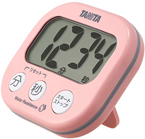 タニタ tanita キッチン 勉強 学習 タイマー 洗える 大画面 大音量 100分 マグネット スタンド付き ピンク でか見えタイマー TD-426 PK 最後 画像