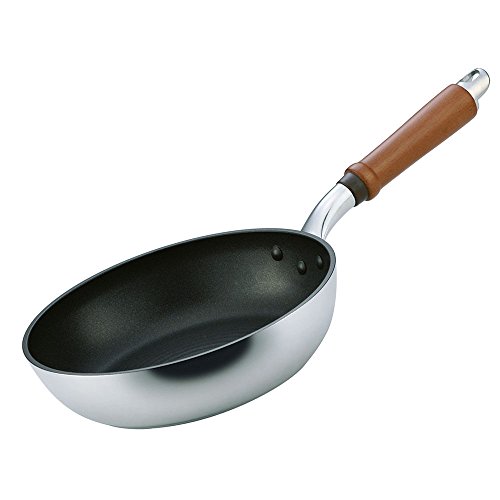 北陸アルミ フライパン 22cm 軽量 ガス火 日本製 深め 軽い 全面均一加熱 時短フライパン 丈夫 frying pan made in japan アルミ鋳物製 キャスト 熱変形に強い 木柄 木ハンドル 金属ヘラ使用 累計販売数100万枚 テフロン加工 最高級コーティング 焦げ付きにくい ジャパンクオリティ PFOAフリー センレンキャスト A-0253 1枚目 画像