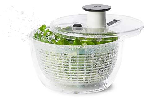 OXO オクソー サラダスピナー 野菜水切り器 小 丸型 2~3人分 一人暮らし 20.5×20.5×12cm 食器洗い乾燥機(低温設定)可 1枚目 画像