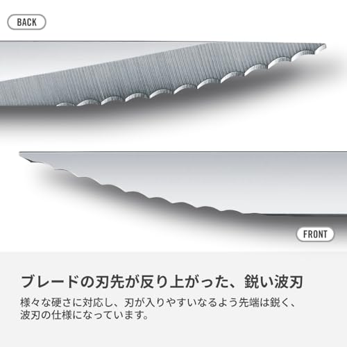 VICTORINOX(ビクトリノックス) パン切り包丁 食洗機対応 パン生地に切れ目（クープ）を入れる専用ナイフ 波刃 シルバー 高加水のパン生地やパイ生地の飾り切り クープナイフ 5.2531 中間 画像