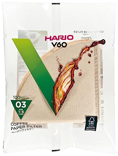 HARIO(ハリオ) V60用 ペーパーフィルター 03M 1~6杯用 200枚入り みさらし VCF-03-100M 最後 画像