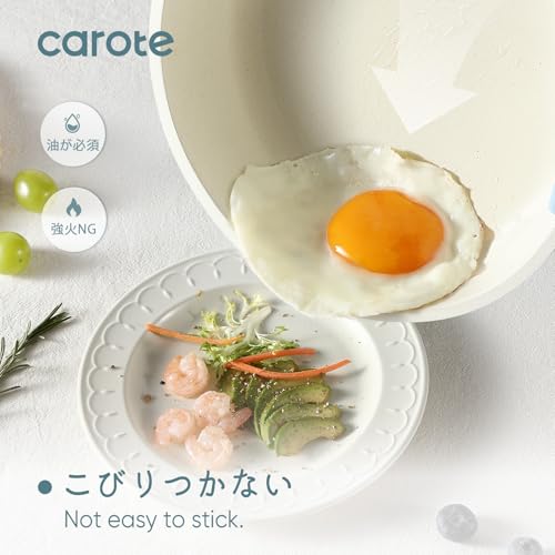 CAROTE カローテ フライパン セット 16点 IH対応 ガス火対応 PFOAなどの有害物質不使用 5層構造 軽量 取っ手のとれる マーブルコート くっつきにくい 鍋セット 洗いやすい オーブン対応 一年保証 「アイスクリーム」シリーズ ブルー 水色 中間 画像