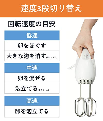パナソニック ハンドミキサー 泡立て器 速度3段切り替え機能 ホワイト MK-H4-W 最後 画像