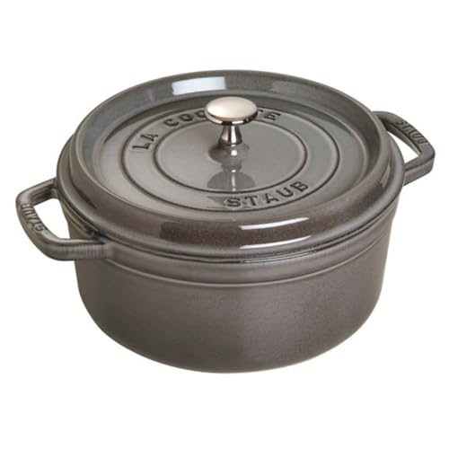 ストウブ(Staub) 「 ピコ ココット ラウンド グレー 18cm 」 両手 鋳物 ホーロー 鍋 IH対応 【シリアルナンバー付き日本正規販売品】 La Cocotte Round 40509-484 1枚目 画像