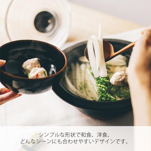 HARIO(ハリオ) フタがガラスの 土鍋 8号 2000ml 中身が見える 耐熱ガラス 陶器 日本製 GDN-225-B-W 中間 画像