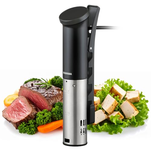 【Amazon.co.jp限定】【リニューアル】 アイリスオーヤマ 低温調理器 スリム 浅型の鍋でも使える スロークッカー IPX6/IPX7 防水 タッチパネル クリップ式 空調理器 自炊 調理家電 ZLTC-04-B ブラック 1枚目 画像