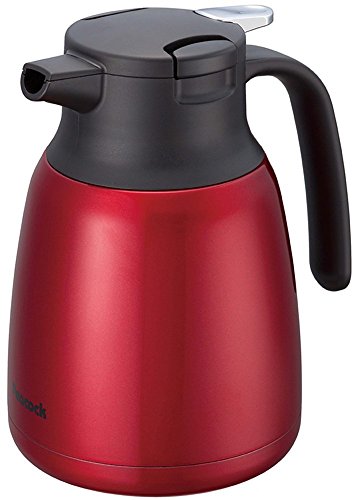 ピーコック 保冷ポット 1リットル 真空断熱 保温 保冷 ウォーターサーバー コンパクト 大容量 ポット 洗いやすい ステンレス1L 卓上ポット レッド AHR-100 R 1枚目 画像