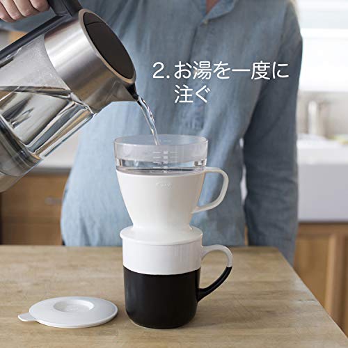 OXO オクソー オート ドリップ コーヒーメーカー 1-2杯用 360ml ホワイト 台形フィルター 食器洗い乾燥機対応 時短で簡単 コーヒードリッパー 中間 画像