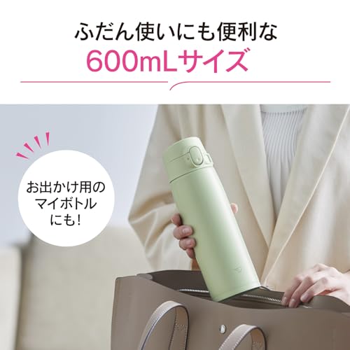 象印 水筒 大容量 600ml 【選べるサイズ】 洗いやすい シームレスせん 洗う点数3点 スポーツドリンクOK 保温・保冷 ワンタッチ ソフトブラック SM-VB60-BM 最後 画像