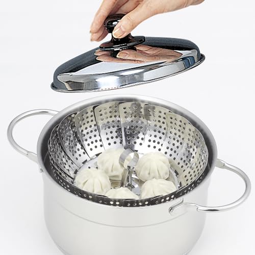貝印 KAI ステンレス 大型 フリーサイズ 蒸し器 18～28cm用 食洗機対応 KAI KITCHEN 日本製 DH8070 中間 画像