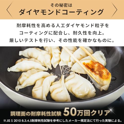 アイリスオーヤマ 玉子 卵 焼き IH&ガス火対応 ダイヤモンドコートパン 耐摩耗性試験50万回クリア エッグパン フライパン お手入れ簡単 アイボリー DCI-TE 中間 画像