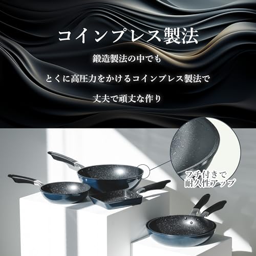 パール金属 フチ付きで頑丈・マーブル加工でこびりつきにくい玉子焼き 13×18cm IH対応 マーブルコート 金属ヘラOK フチ付 鍛造 コインプレス製法 ネイビー AZ-5613 中間 画像