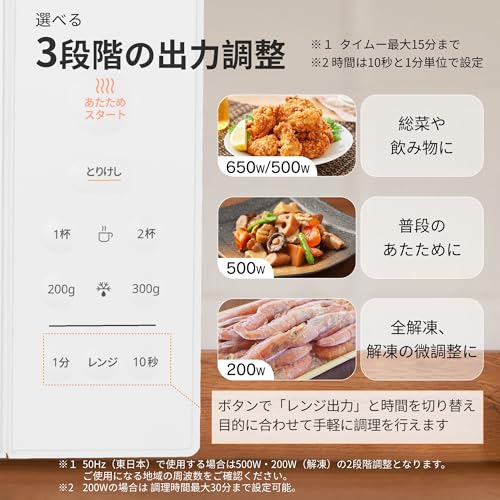 コンフィー(COMFEE') 電子レンジ 17L ターンテーブル ヘルツフリー 単機能 シンプル 押しやすいボタン式 消音モード付き 一人暮らし 二人暮らし 【メーカー保証2年】 CF-EM203-WH ホワイト 中間 画像