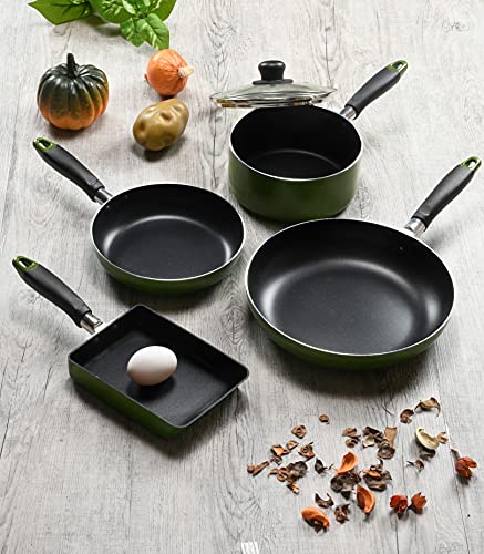 パール金属 ワコートレーディング 両手鍋 20cm ガラス蓋付 ふっ素加工 IH対応 グリーン ニューフォア HB-8598 最後 画像