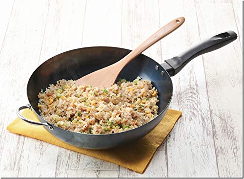 藤田金属 FUJITA KINZOKU 使いやすい 鉄 いため鍋 30cm IH ガス火対応 日本製 シーズニング不要 こびりつきにくく サビにくい 中華鍋 ハードテンパー加工 スイト こだわり職人 040097 中間 画像