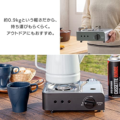 アイリスオーヤマ カセットコンロ 合金鋼 ミニ チャコール IGC-M1-H 中間 画像