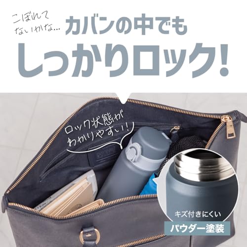 アトラス 水筒 800ml 保温 保冷 真空断熱 魔法瓶 超軽量 ワンタッチボトル マグボトル 広口 洗いやすい 分解して洗える 傷つきにくい バイオレットブルー 白湯 AOW-801VBL 中間 画像