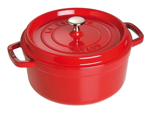 staub ストウブ 「 ピコ ココット ラウンド チェリー 18cm 」 両手 鋳物 ホーロー 鍋 IH対応 【シリアルナンバー付き日本正規販売品】 La Cocotte Round Z1033-328 1枚目 画像