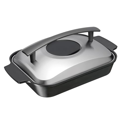 オークス レイエ Leye グリルパン IH ガス火 対応 日本製 魚 焼き 煙が少ない 波型プレート ふっ素コーティング レシピ 専用水差し 付き LES3230の外観・全体像 画像