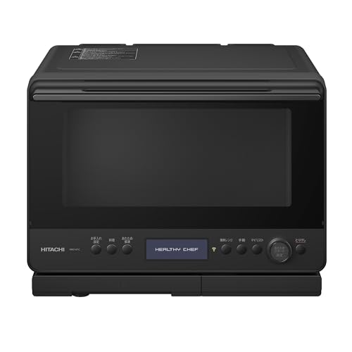 日立 過熱水蒸気 オーブンレンジ 大容量 30L MRO-W1C K フロストブラック 保証1年 お手入れ簡単 ピッタリ設置 熱風コンベクション 2段式 Wスキャン ワイドオーブン ヘルシーシェフの外観・全体像 画像