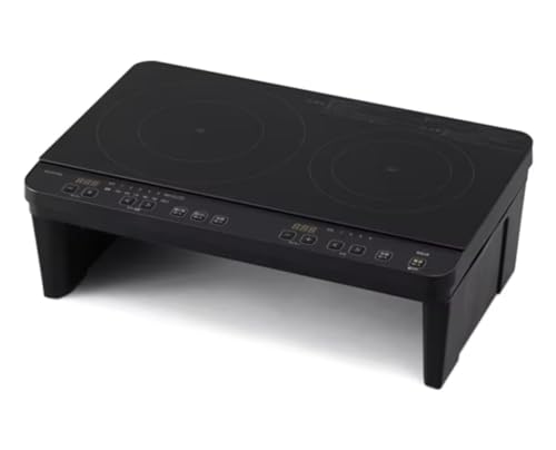 2口IHコンロスタンド付き ブラック アイリスオーヤマ IHK-WT41S-Bの外観・全体像 画像