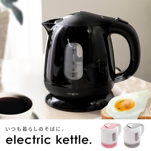 ヒロコーポレーション ヒロ・コーポレーション 中身が見やすい 電気ケトル 保証付き 空焚き防止機能付き 1.0L コンパクト グレー KTK-300-Gの詳細・まとめ 画像