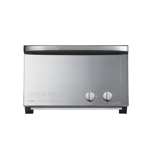 TWINBIRD(ツインバード) トースター オーブントースター 4枚焼き ピザ丸々入る広さ 1200W 15分タイマー 出力切替4段階 ミラーガラス 掃除しやすい スタイリッシュ ブラック TS-D047Bの外観・全体像 画像