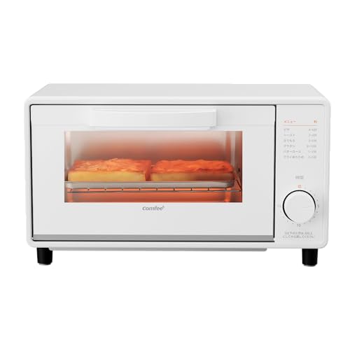 COMFEE' トースター オーブン・トースター 2枚焼き タイマー15分調節 1000W 上下高火力ヒーター 直感的なつまみ操作 焼き網&受け皿付き お手入れカンタン CF-MD081-WH ホワイトの外観・全体像 画像