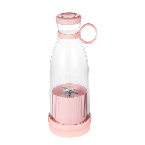 Nicffdi ジューサー 小型 ミキサ １台多役 スムージーミキサー コーヒーミル 野菜&果物&離乳食用&氷 強力 高速回転 USB充電式 水洗い電動ミキサー 手軽 コンパクト 果物/野菜/離乳食/ミルクセーキ 氷も砕ける 操作簡単 (ピンク)の外観・全体像 画像