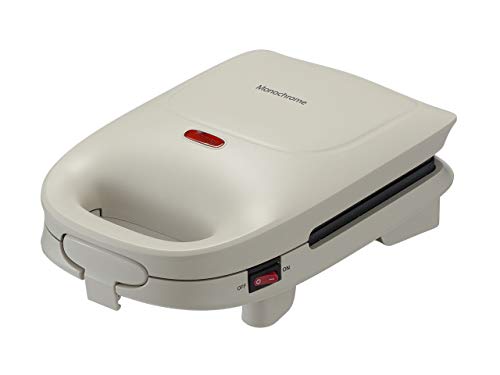 【Amazon.co.jp限定】モノクローム ホットサンドメーカー コンパクトサイズ1枚焼き レトロ調 ホワイト MSW-0600/Wの外観・全体像 画像