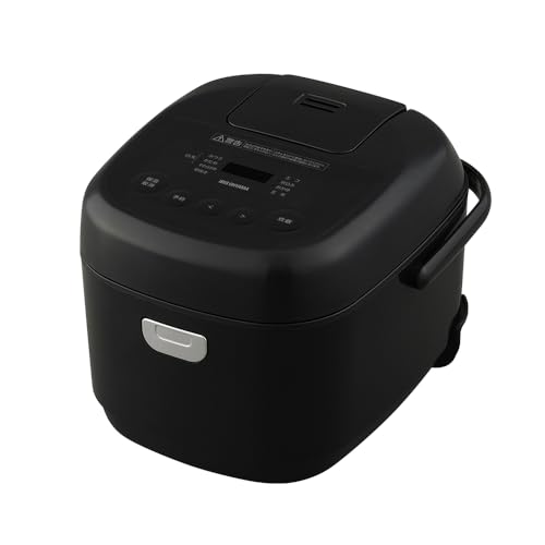 アイリスオーヤマ マイコン炊飯器 5.5合 一人暮らし 9種ヘルシーメニュー 自動メニュー搭載 銘柄炊き分け 軽量カップ付き RC-BMA50-B ブラックの外観・全体像 画像