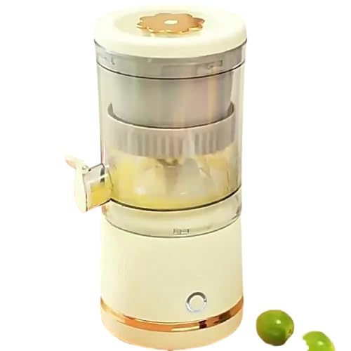 BtcFuジューサー 充電式 コンパクトなジューサー USB電動オレンジジューサー ライムジューサ高い搾汁率 レモン/オレンジ/ジンジャー/ザクロ/リンゴなど USB出力 アウトドア 旅行 出張 オフィス 低温調理 業務用 家庭用 (白いジュースカップ,7.4V-1600mAh)の外観・全体像 画像