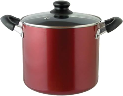 リビング キュイジーヌ 寸胴鍋 22cm ガス火 IH対応 フッ素加工 焦げ付きにくい カレー シチュー レッド 505800の外観・全体像 画像