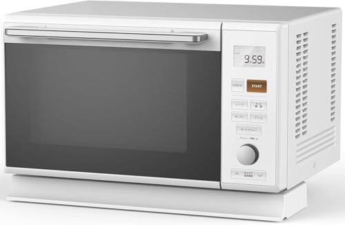 スチームオーブンレンジ25L一人暮らし二人暮らしフラットテーブルスチーム調理自動メニュー19種搭載角皿付きホワイトの外観・全体像 画像