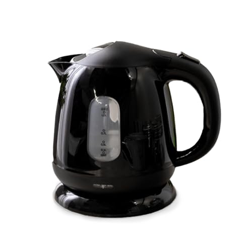 ヒロコーポレーション ヒロ・コーポレーション コンパクトケトル 中身が見やすい 電気ケトル 保証付き 空焚き防止機能付き ブラック HKT-100の外観・全体像 画像